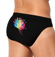 Brain Butterfly Men's Swimsuit Brief Beach Shorts Bikini Swimwear Sexy Swimming Trunks