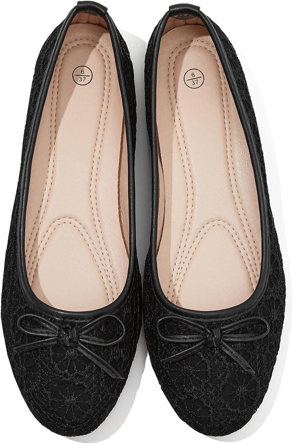 Dress Shoes for Women Round Toe Flats Shoes Lace Ballet Flats Dressy Comfortable Foldable Flats Low Heel