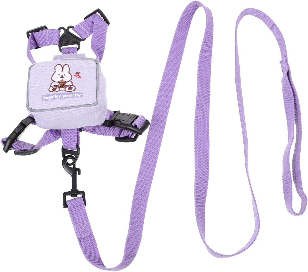 Pet Backpack Puppy Dog Saddle Bags Backpacks for Travel Dog Hiking Harness Rabbit Puppy Backpack Harness Cat Back Bag Cartoon Backpack Hiking Clothes Polyester Purple Outdoor Leash