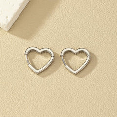 Heart Hoop Earrings Minimalist Hoop Earrings Sweet Love Heart Earrings for Women