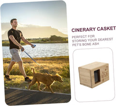 DECHOUS Pet Wooden Cremation Urn for Cats Dogs Cinerary Box for Pet Ashes Memorial Keepsake Storage for Animals