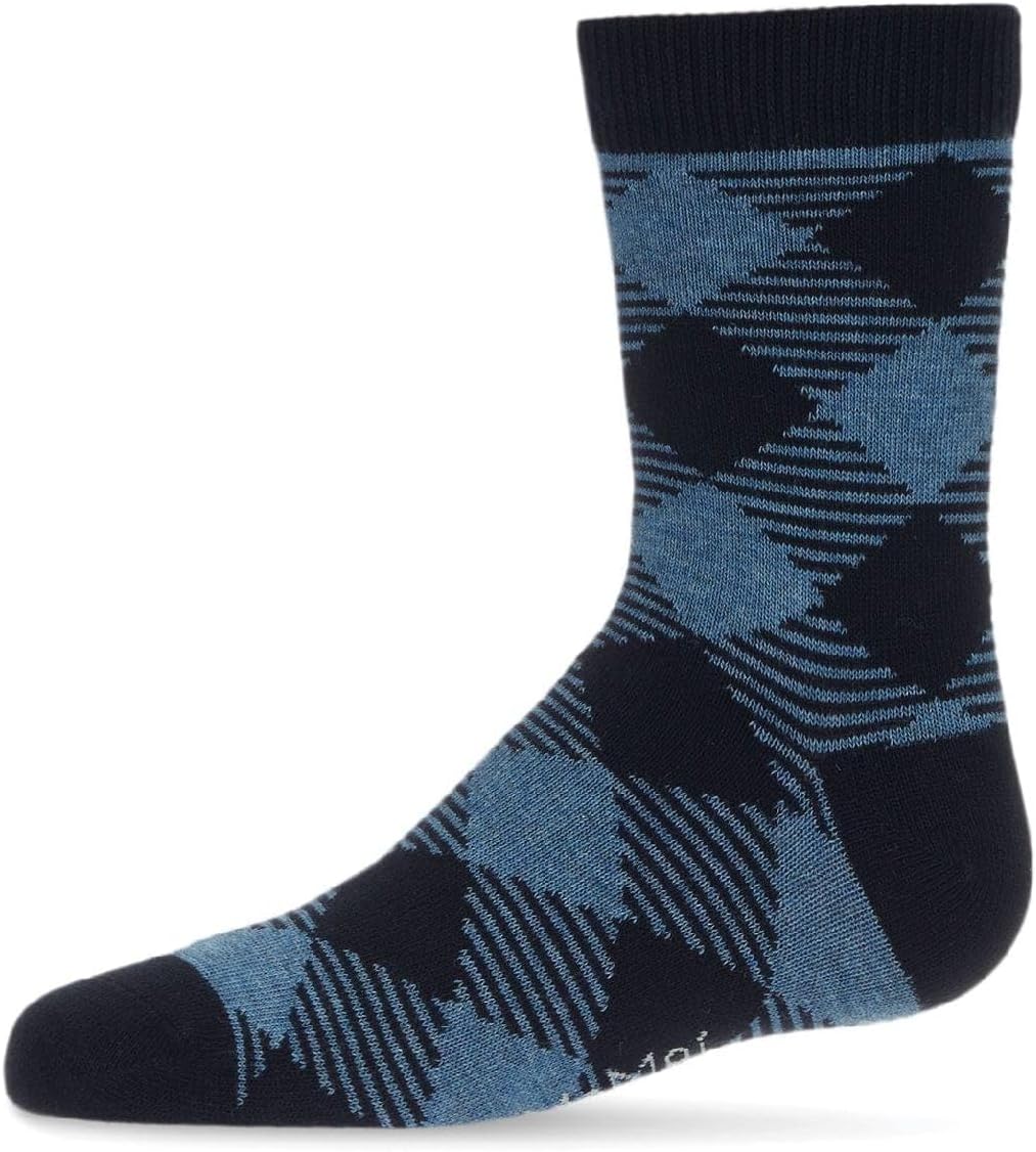 MeMoi Boys Argyle Cotton-Rich Fine-Gauge Crew Sock