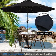 Patio Umbrella Replacement Canopy 6 Ribs 8 Ribs,Outdoor Table Market Replacement Parasol Top Cover, 7.5ft 9ft 10ft UV Sun Protection Waterproof Replace Umbrella Fabric