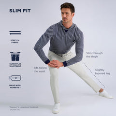 Haggar Men's Life Khaki Slim Fit Flat Front Flex Pant