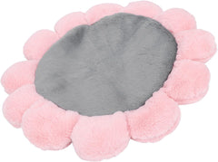 Pets Dog Bed, Round Flower Shape Pet Sleeping Mat Cute Ultra Soft Dog Cushion Extra Durable Fleece Dog Crate Bed House Pet Mat Bed Mat, Dog Mat Beds for Small Dogs Cats Pigs(Grey)