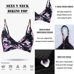 Women's High Waisted Bikini Sets Push Up Twist Front Spaghetti Straps Ruched Two Piece Swimsuit Bathing Suit