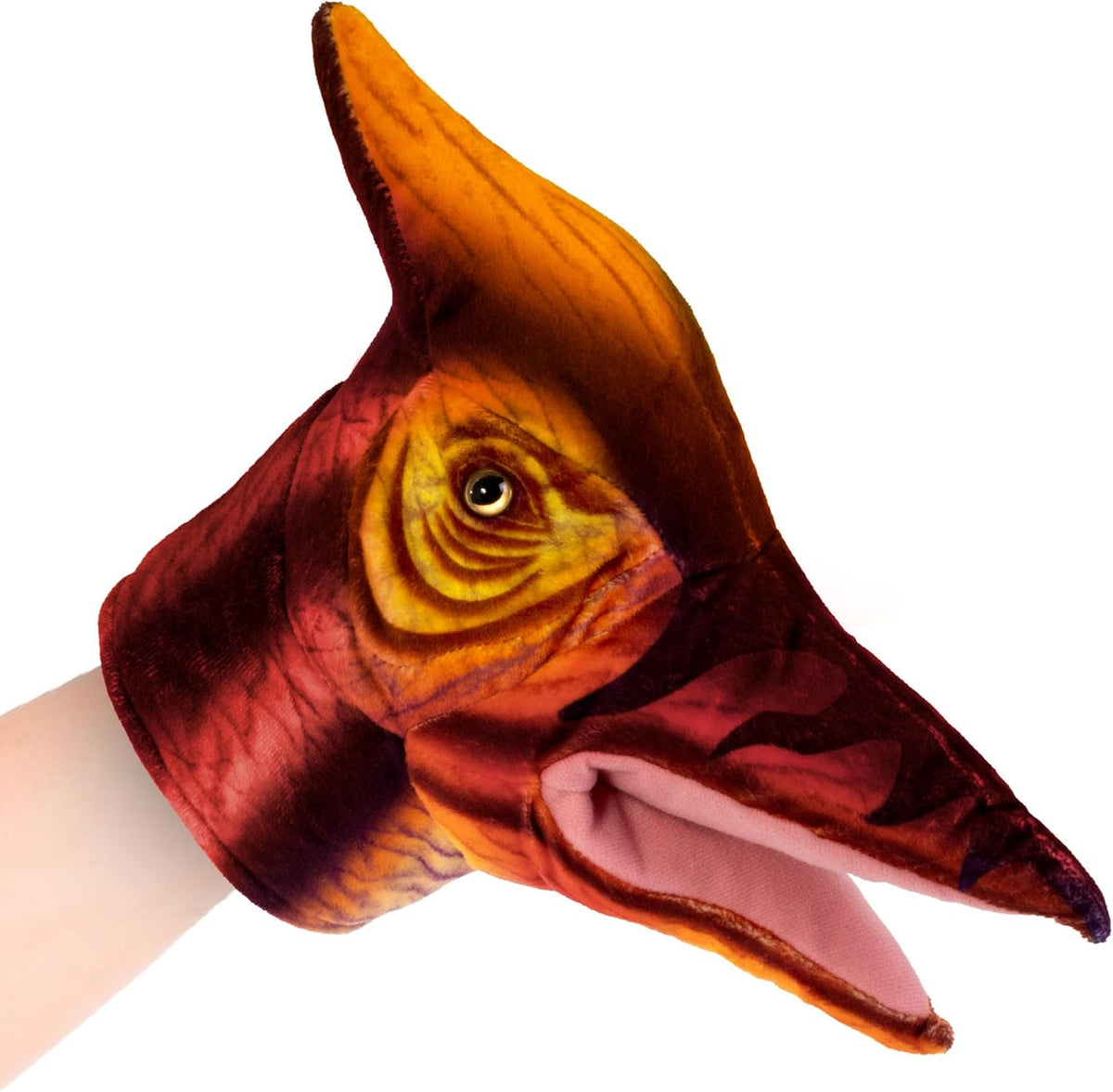 12" Pterodactyl Hand Puppet - Dinosaur Stuffed Animal Puppets Toys for Kids, Soft Plush Dino Puppet, Dinosaur Birthday Party Role Play, (Red 12")