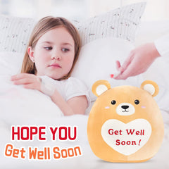 12” Get Well Soon Bear Plush Stuffed Animals Original Plushie Squishy Pillow Teddy Bear Gifts for Girls Boys Feel Better for Recovering Patient