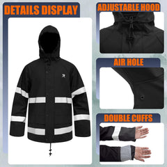 RainRider Rain Suits for Men Waterproof Rain Jacket Coat Pants Heavy Duty Women Fishing Rain Gear Workwear