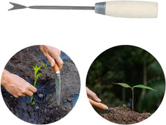 Generic Seedling Transplanter Planter Hand Planting Transplanting Tool Metal Gardening Tool for Vegetable Young Plants Greenhouse, Straight Rod