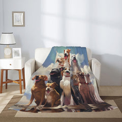 Many Dogs Prints Super Soft Blanket 40"x30" Throw Lightweight Warm Durable Suitable for Bed Sofa
