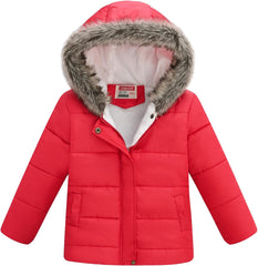Kids Fleece Winter Jacket Oversized Classic Sleeves Solid Parkas Zip Up Casual Loose Boy and Girl Clothes 5-10 Years
