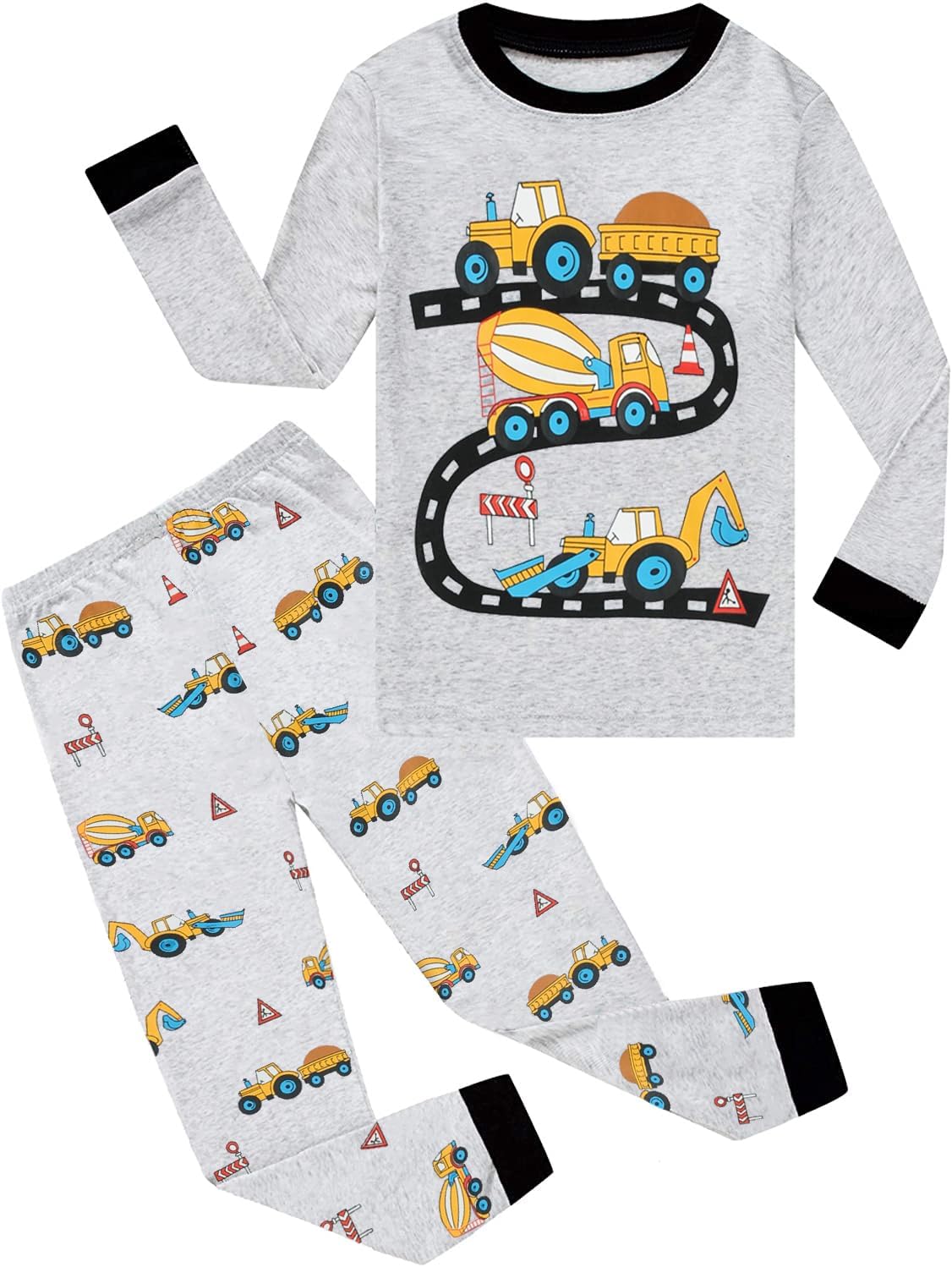 Little Boys Pajamas Fire Truck Kids Train 2 Piece Pjs Dinosaur Sleepwear Toddler Boy Tractor Clothes Sets 2-7 Years