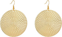 Minimalist Exaggerated Large Round Disc Hoop Earrings for Women Trendy Statement Jewelry