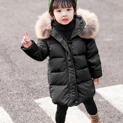 KAGAYD Toddlers Boys Girls Winter Coats Solid Puffer Jacket Hooded Down Snow Jacket Coat Outerwear