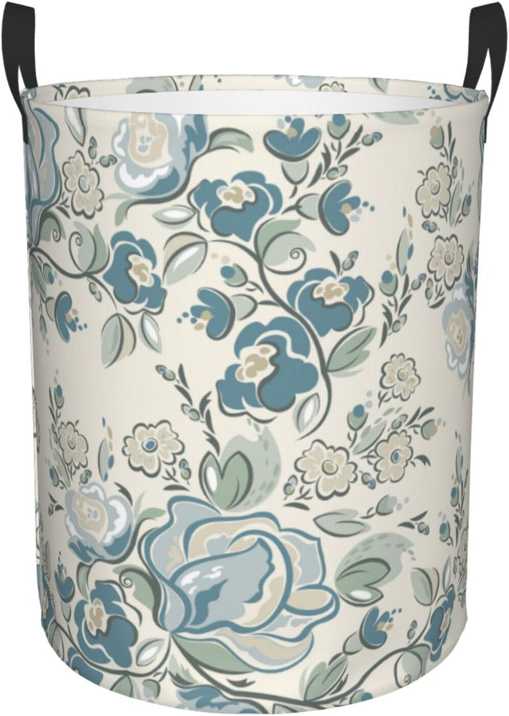 Summer Flowers Laundry Hamper Circular Laundry Basket Bin Dirty Clothes Bag Storage Basket Small