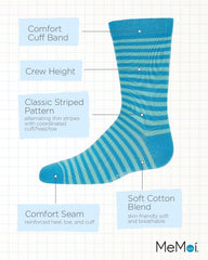 MeMoi Thin Stripe Cotton Blend Boys Crew Sock