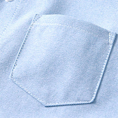 Boys Linen Shirt Button Down Henley Short Sleeve Casual Dress Summer Beach T Shirts Top with One Pocket