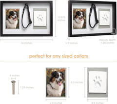 Pearhead Pet Collar Keepsake Frame - Dual Display Memorial Keepsake for Cat & Dog Collars, Wall Mount or Tabletop, Ideal Gift and Home Decor for Pet Owners, 3" x 4.5" Photo Insert, Espresso