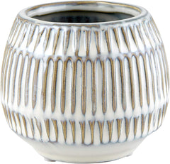 Creative Brands 47th & Main Round Planter, Small, Cream