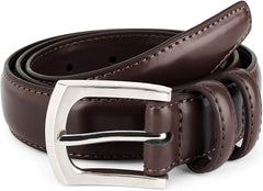 Men's Dress Belt 'ALL GENUINE LEATHER' Stitching 30mm Regular Big and Tall Sizes