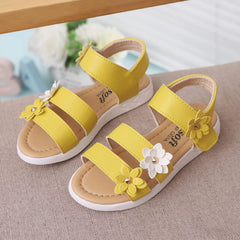 Little Girl Sandals Kids Non-Slip Sandals Rubber Baby Toddler Flower Girls Sandals Shoes Baby Shoes (Yellow, 7-8Years)