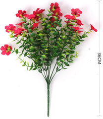 4 Pieces Artificial Flowers Bushes Artificial Violet Flowers UV Resistant Fake Flowers Faux Plants for Outdoor Garden Porch Window Box Patio Yard Decorating (Purple)