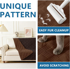 hyha Waterproof Dog Blanket, Reversible Pet Bed Blanket, Soft Sofa Couch Cover for Dogs Washable, Waterproof Pet Couch Covers for Sofa Puppy Cats Furniture Protector(30"x70", Navy Blue/Blue)