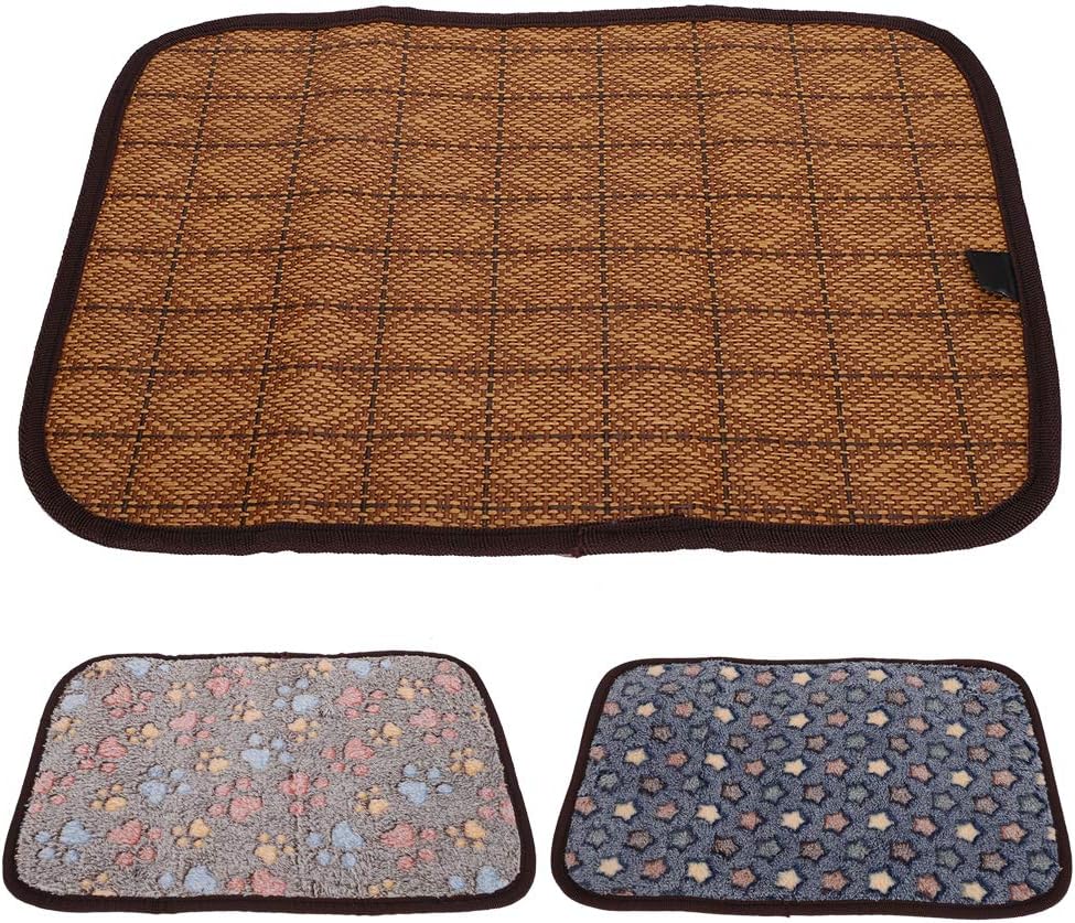 Summer Dog Mat Double Sided Breathable Summer Sleeping Mat Pet Cooling Cushion Soft Cat Sleeping Bed Pet Cooler (S Star On Blue Background)