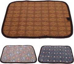 Summer Dog Mat Double Sided Breathable Summer Sleeping Mat Pet Cooling Cushion Soft Cat Sleeping Bed Pet Cooler (S Star On Blue Background)