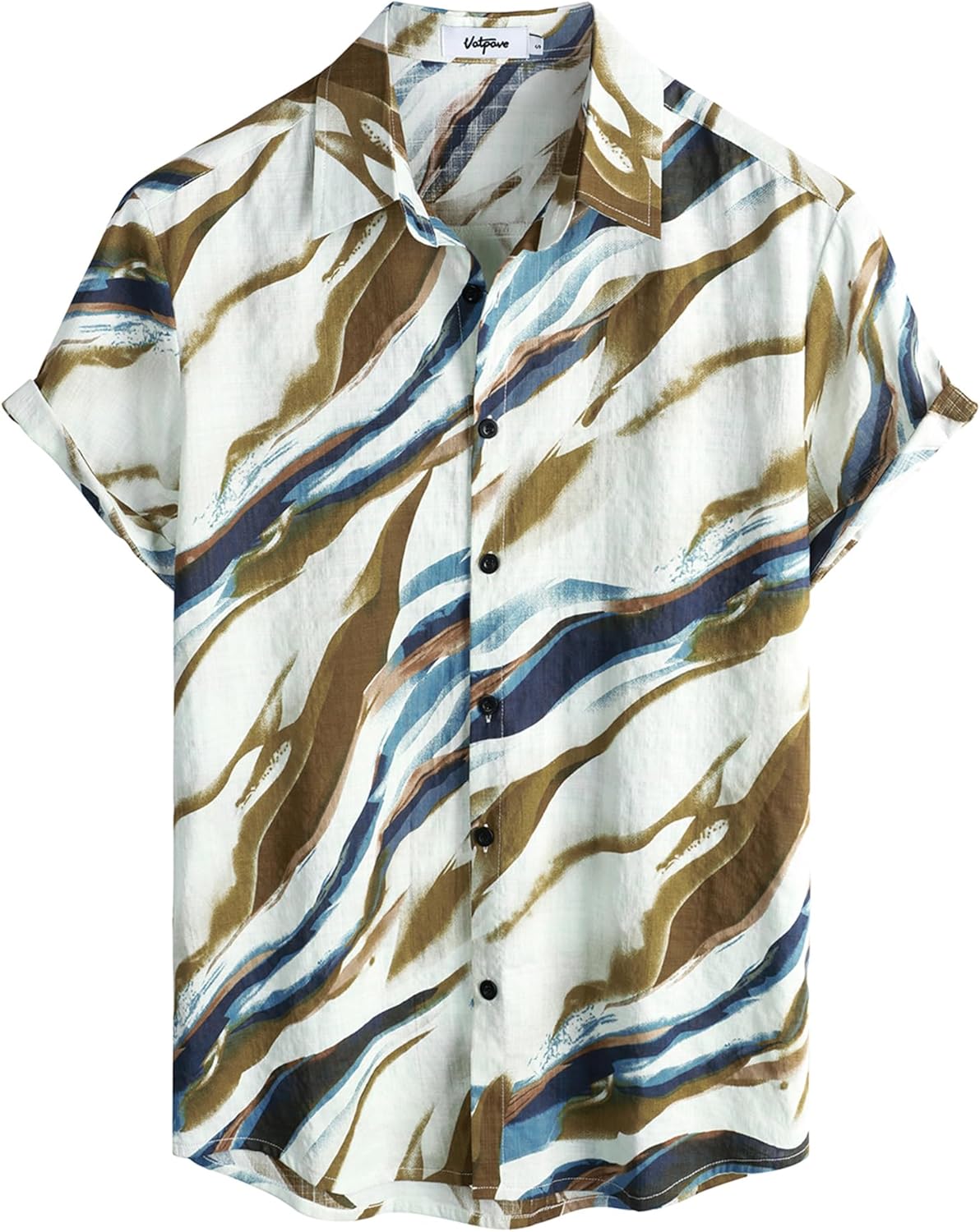 VATPAVE Mens Casual Hawaiian Floral Shirts Short Sleeve Button Down Tropical Shirts Beach Summer Shirts