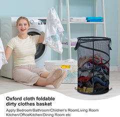 Collapsible Laundry Baskets,Laundry Basket,Laundry Hamper,Foldable Laundry Basket,Laundry Basket Collapsible,Dirty Clothes Hamper,Clothes Hamper,Mesh Laundry Basket (Black)