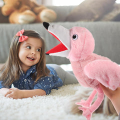 LUOZZY Plush Flamingo Hand Puppet Storytelling Hand Puppet Cartoon Animal Hand Puppet Kids Creative Gifts Parent-child Interaction Toy