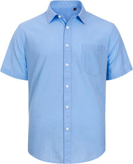 J.VER Men's Cotton Linen Short Sleeve Shirts Casual Lightweight Button Down Shirts Vacation Beach Summer Tops with Pocket