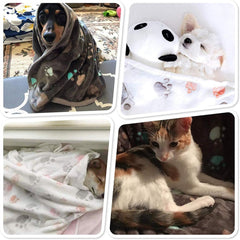 Cozy Warm Pet Blankets Cute Pattern Dog Blanket Flannel Throw for Small Medium Large Pet Puppy Dog Cat Cushion Bed Mat in Winter forBigDog104x76cm PawPink