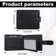 Men Wallets, PU Leather Short Card Wallet Multi-Functional Credit Card Holders For Men with Multiple Slots and Button(Black)