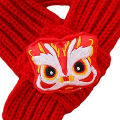 Dog Knitted Scarf Chinese New Year Pet Scarf, Warm Winter Puppy Scarf Bandanas for Puppy Dogs Kitten New Year Gift Holiday