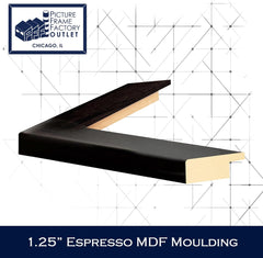 (1) 11x17 Black Picture Frame | 1.25" Black Matte Moulding | By Picture Frame Factory Outlet