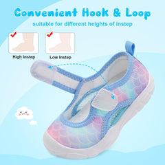L-RUN Toddler Sandals Summer Boys Girls Adjustable Kids Sandal with Hook Loop Closed-Toe Lightweight Outdoor Sport Sandals