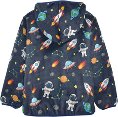 CHIFIGNO Cute Astronauts Kids Warm up Jacket Fleece Jacket for Fall Winter 3T