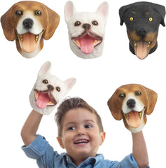 Dog Hand Puppets, Rottweiler & Beagles & French Bulldog 3 pcs Latex Animal Toys, Realistic Puppets Gift for Kids