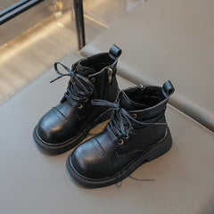 IWIHMIV Toddler Boy Winter Shoes Snow Boots for Kids Non Slip Short Boots Girls Ankle Boots Side Zipper Comfortable Dress Booties