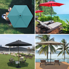 Patio Umbrella Replacement Canopy Cloth Outdoor Market Umbrella Top Parasol Cover with 6 Ribs, Replacement Parasol Fabric Cover Water Resistant UV Protection ﻿(Dark Green,250cm/8ft)