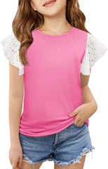 Athletic Shirts for Girls 12to14 Summer Round Neck Short Sleeve T Shirt Top 3 12 Years Athletic Shirts for Girls 12to14