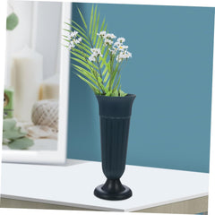 Memorial Urn Planter Flower Vase with Stable Base for Grave Decoration Deep Green Cemetery Flower Holder for Artificial Floral Arrangements and Home Use