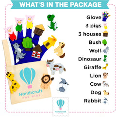 14 Pcs Hand Puppets Set for Kids and Adults Glove with Felt Details Perfect for Storytelling Role-Playing Puppet Theatre Gift for Children