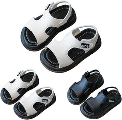 Children's Summer Sandals Solid Color Soft Soled Casual Boys Girls Sandals Rubber Sole PU Toddler Cloud Outdoor Shoes