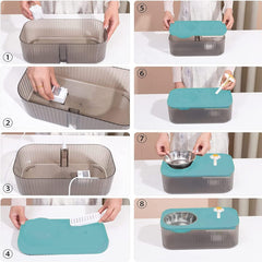 Suertree Cat Fountain Water Bowl Stainless Steel, 101oz/3L Automatic Pet Water Fountain, Dog Water Dispenser Cat Feeding Watering Supplies with 2 Filters for Cats, Dogs, Pets Pink