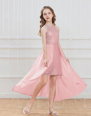 GRACE KARIN Girls Halter Neck Sequin Dress 6-14Y Kids Fancy Formal Party Prom Sparkly Pageant Birthday Graduation Dresses