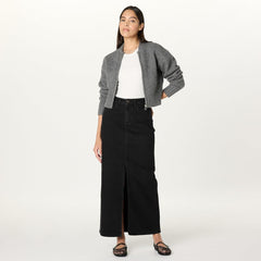 The Drop Women's Rylie Maxi Denim Skirt with Front Slit
